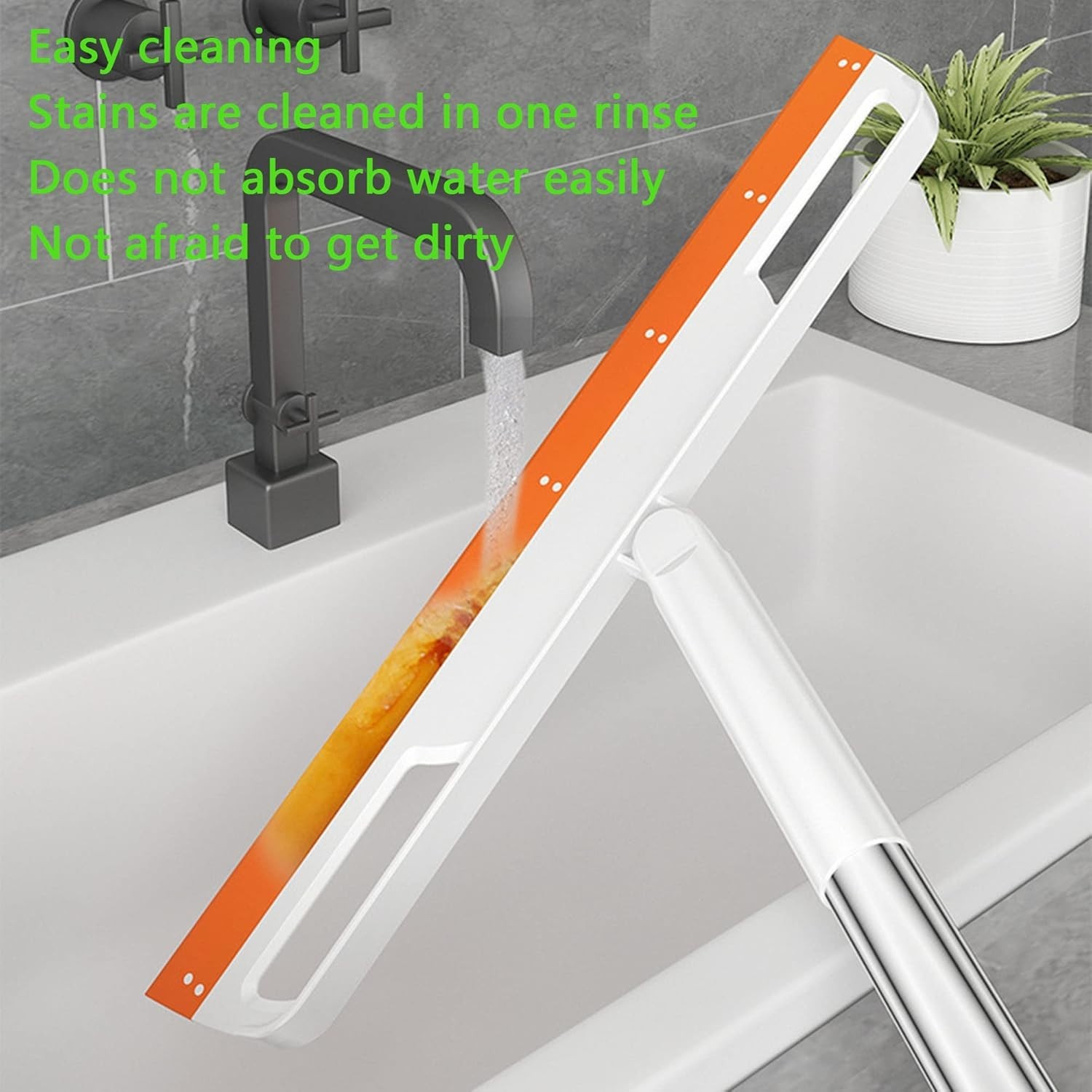 Magic Broom 4-in-1 Silicone Floor Squeegee with 56″ Handle – Effortless Cleaning