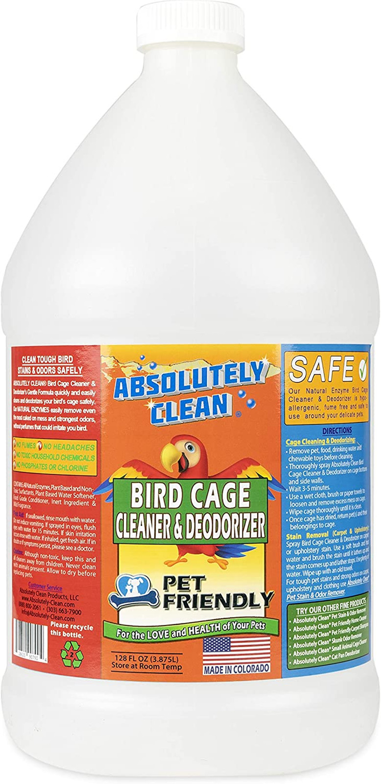 Absolutely Clean Amazing Bird Cage Cleaner and Deodorizer – Just Spray/Wipe