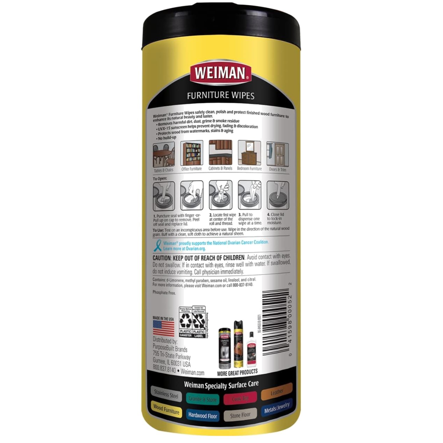 Furniture Cleaner & Polish Wipes, Wood Care Kit, 30 Sheets