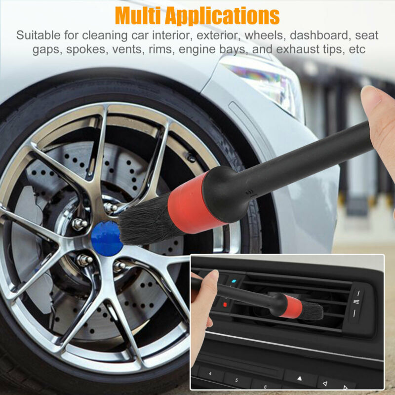 9Pcs Electric Drill Brush Attachment Set Car Cleaning Kit Power Good Wood Handle
