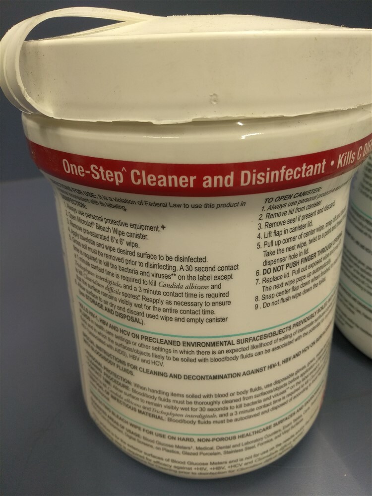 (3 Bottles) Microdot Bleach Wipes, 1 Step, 160 Wipes Each – Pre-Saturated/Sealed