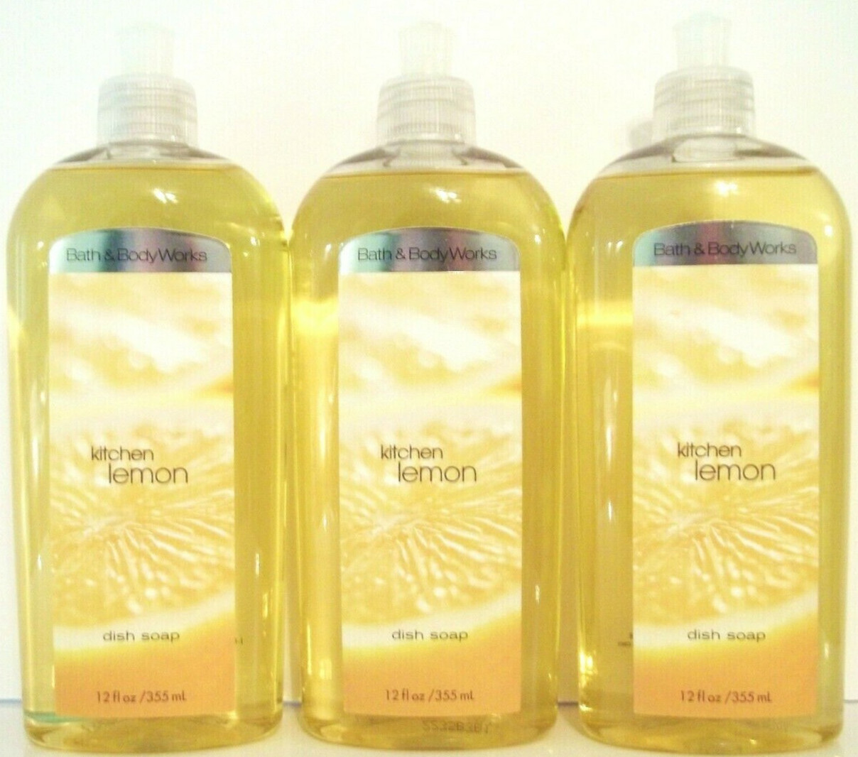 Bath Body Works KITCHEN LEMON Dish Soap, 12 fl. oz/355 mL, NEW x 3