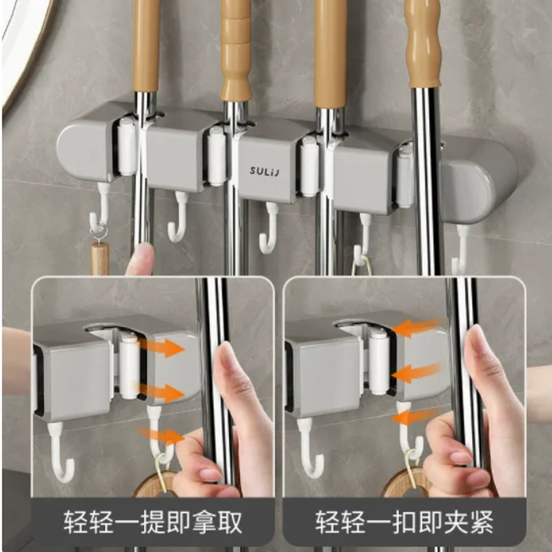 Silicone Scraper Broom with Squeegee for Floor, Glass & Bathroom Cleaning