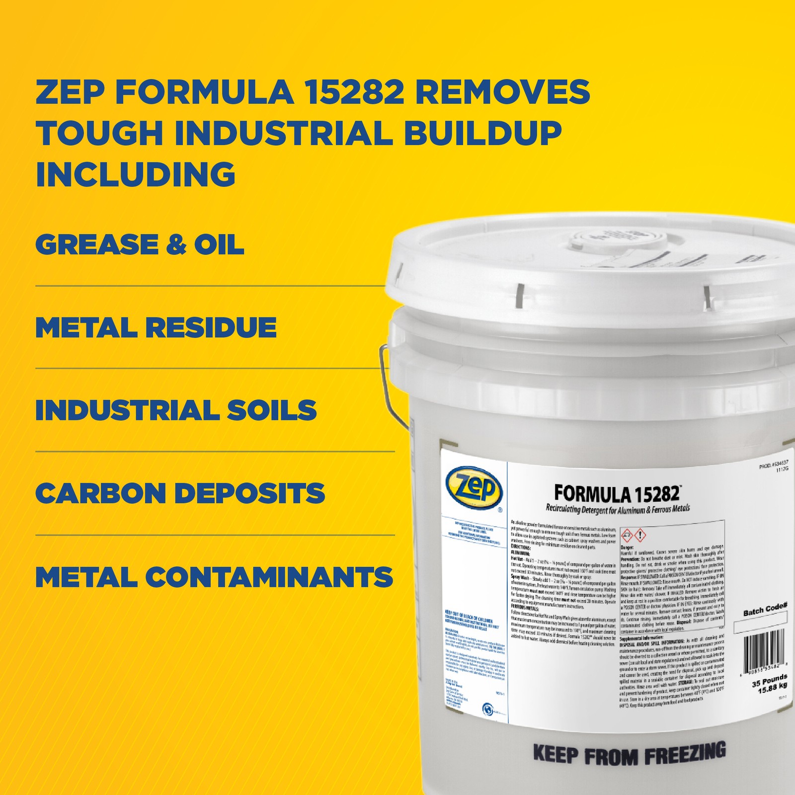 Zep Formula 15282 Recirculating Detergent for Aluminum and Ferrous Metals – 35
