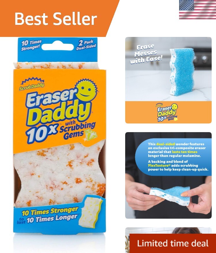 Versatile Melamine Eraser Sponges – Scratch-Free 2ct for Multi-Surface Use