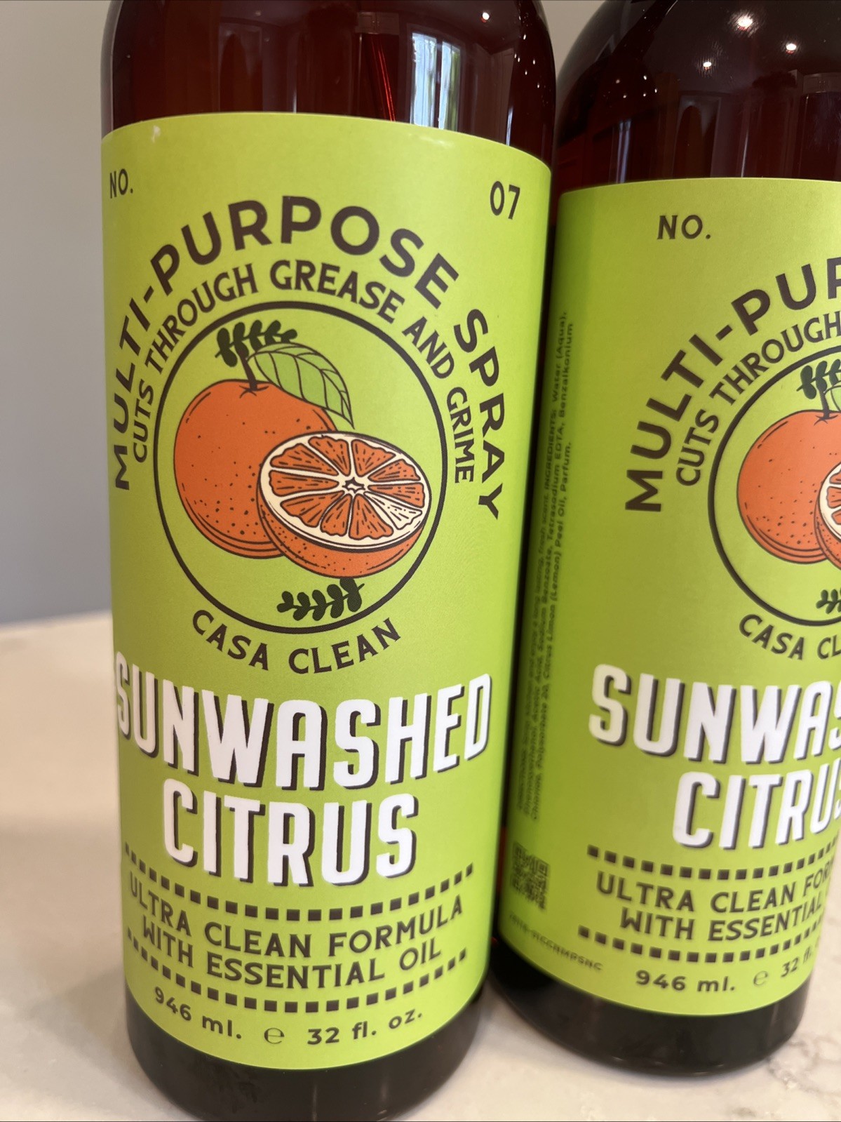 (2-Pk) KITCHEN REFRESHER Cleaner Odor Eliminator Deodorizer Sunwashed Citrus No7
