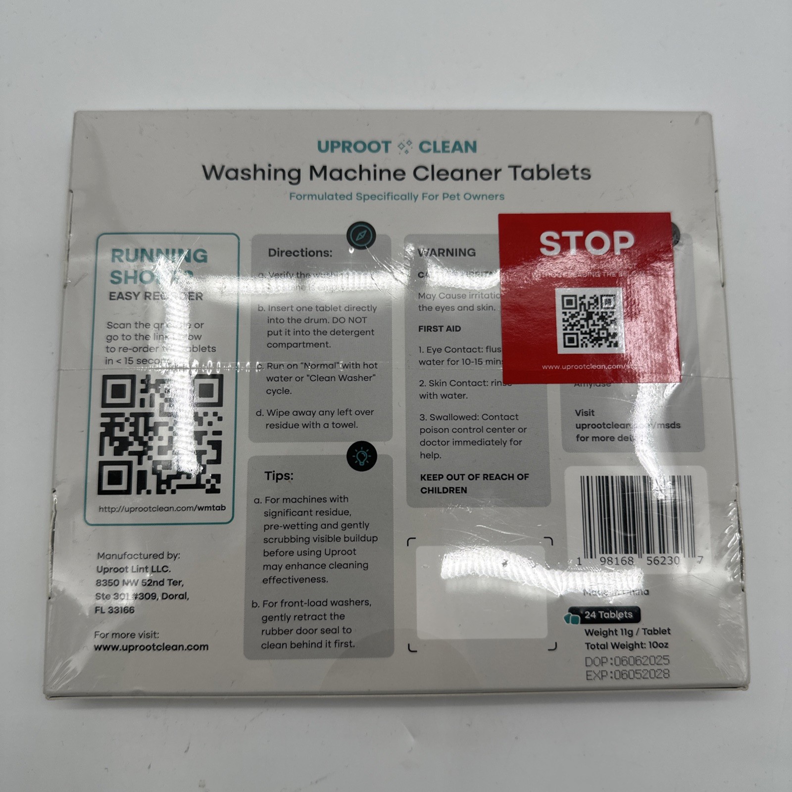 Lot 3 Washing Machine Cleaner Tablets 24 Pack Washer Cleaner Pet Odor Uproot New