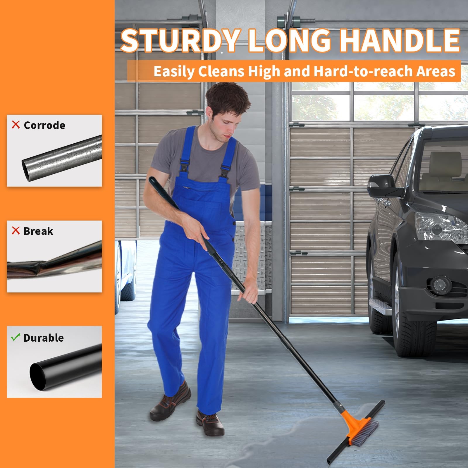 Floor Squeegee for Concrete Floor,Heavy Duty Shower Garage Floor Squeegee Bro…