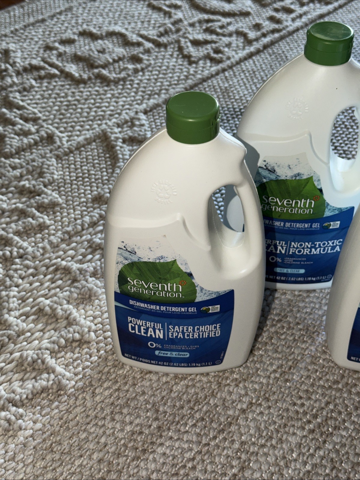 Seventh Generation Free And Clear Dishwasher Detergent Gel 42 OZ X 3