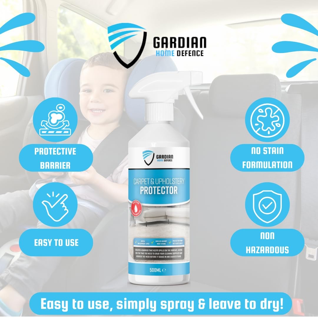 Carpet and Upholstery Protector Spray – 500ml Repels Stains Water and Dirt Fa…