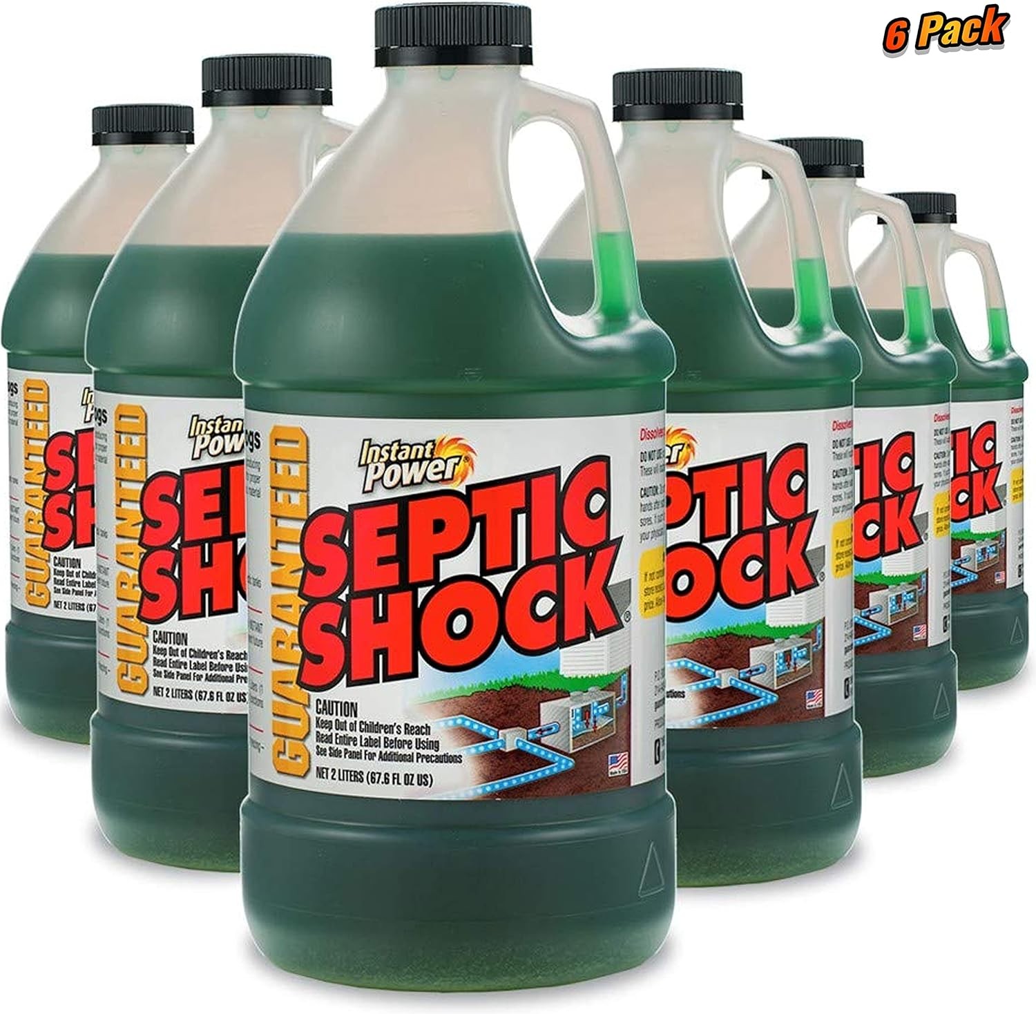 Instant Power Septic Shock – Tank Treatment, Drain Cleaner 6 Pack