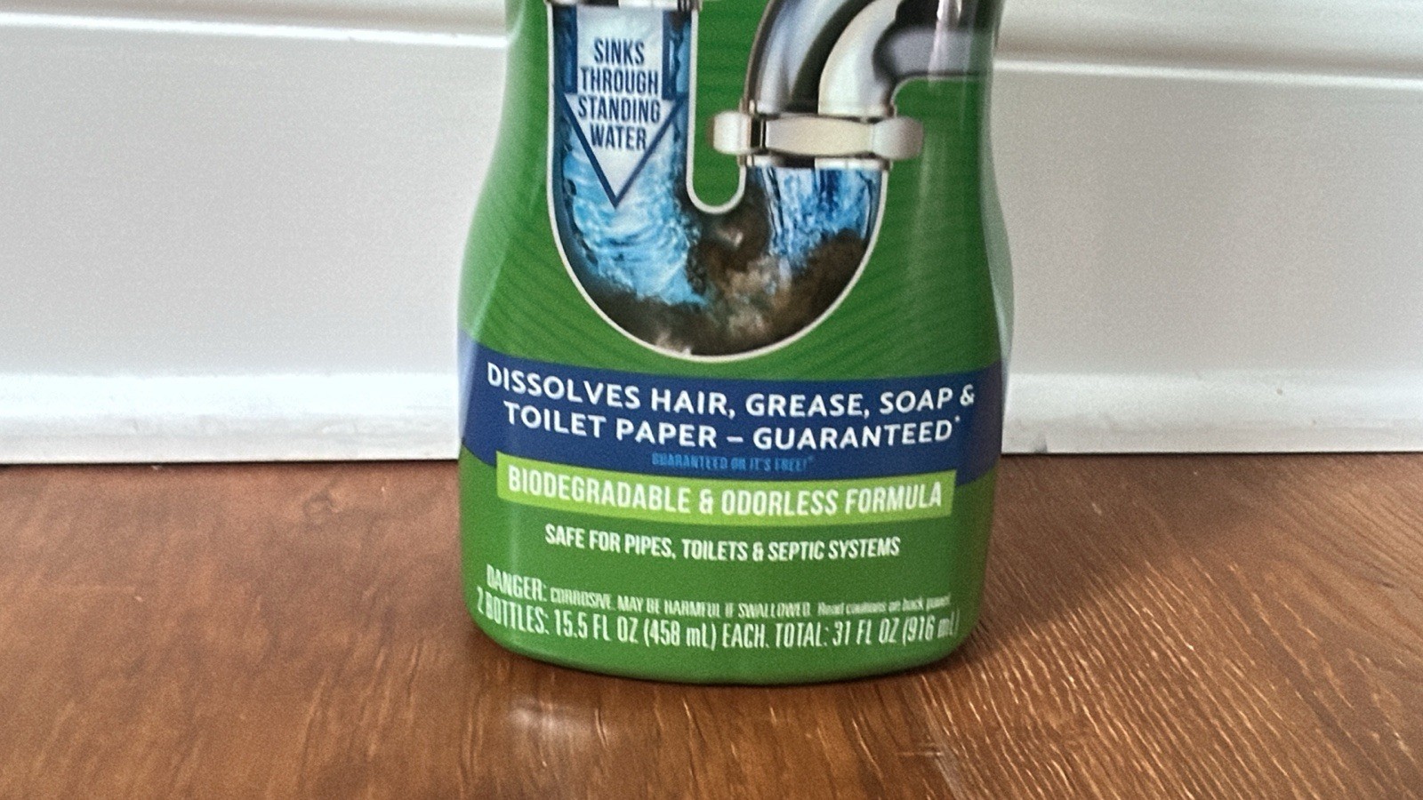 Green Gobbler Liquid Drain Clog Remover & Cleaner Septic 4 Uses- 2 pk of 2