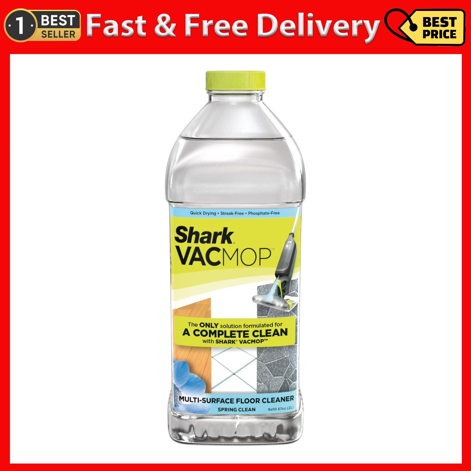 Shark Multi-Surface Floor Cleaner with Spring Clean Scent, 67 Fl Oz