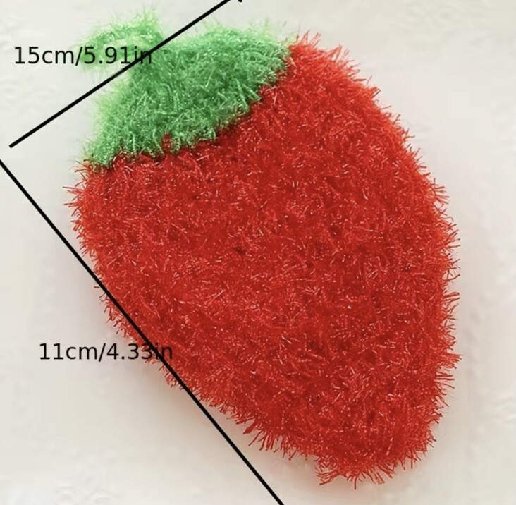2 Scrubber Strawberry Dish Washing Non-scratch Kitchen Sponge Cleaning Reusable