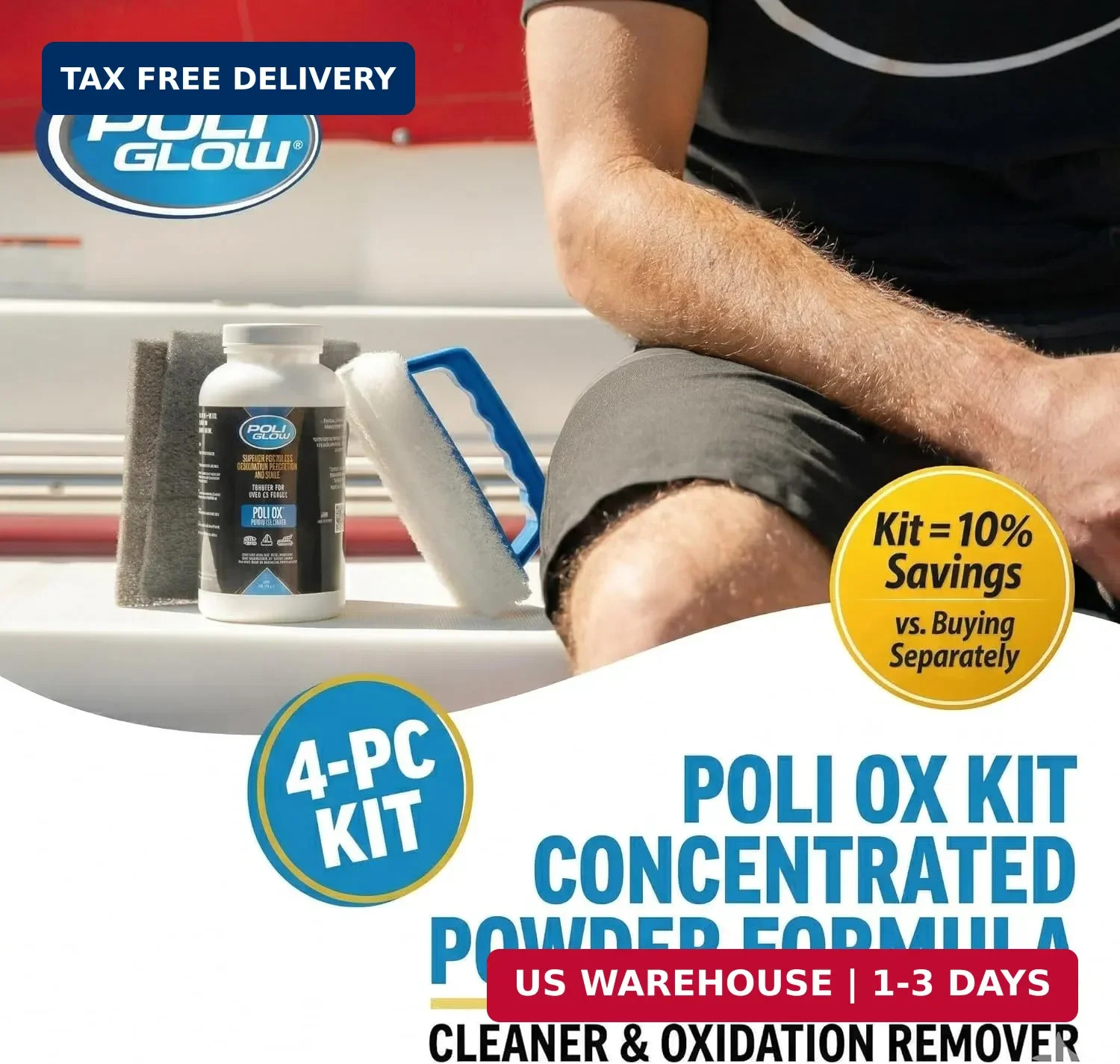 Poli Ox® Oxidation Removal Kit for Boats, RVs, or Fiberglass Surfaces-Removes He