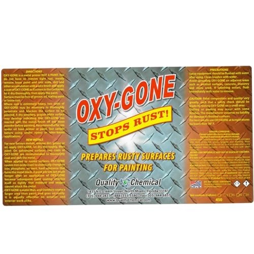 Oxy-Gone Rust Remover & Metal Treatment – 1 Gallon (128 oz) for Rust Repair & Su