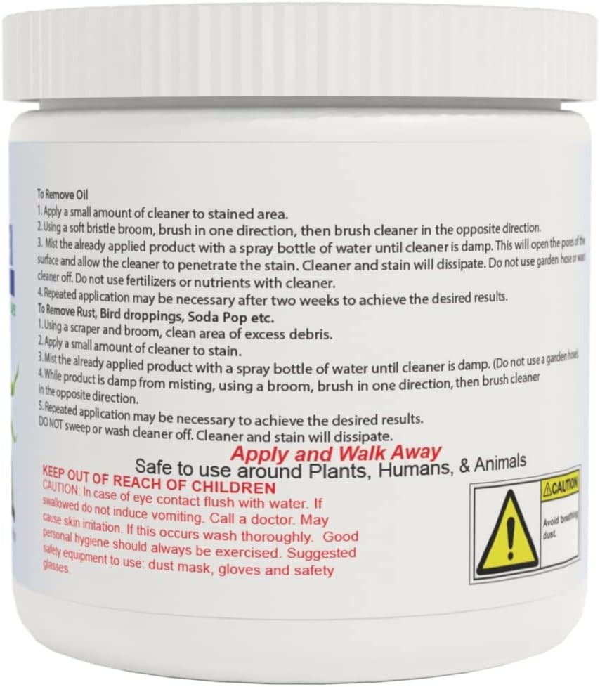 ACT Concrete Cleaner Eco Friendly Dry Powder Oil Stain Remover 8 Oz