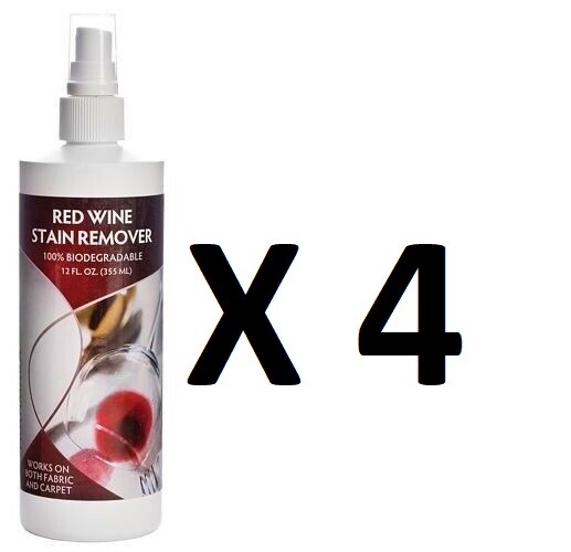 FRANMARA Red Wine Stain Remover 100% Biodegradable 12oz fabric, carpet,4 bottles