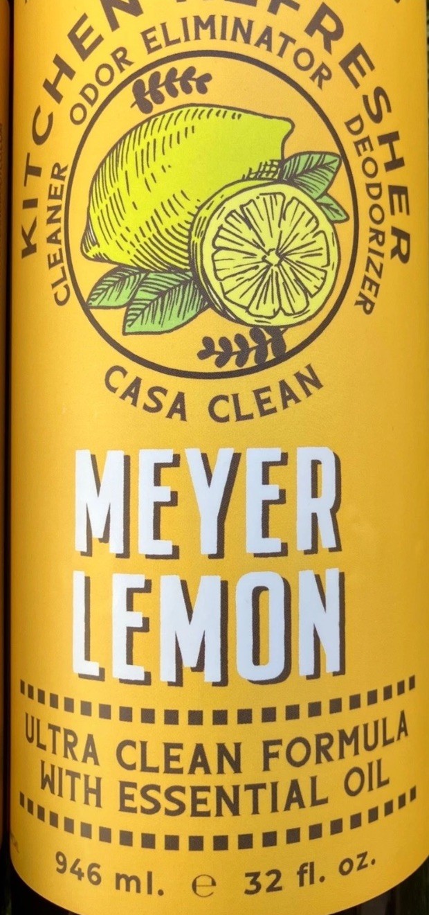 (2-Pack) CASA CLEAN ~ MEYER LEMON Kitchen Refresher ESSENTIAL OIL ULTRA CLEANER