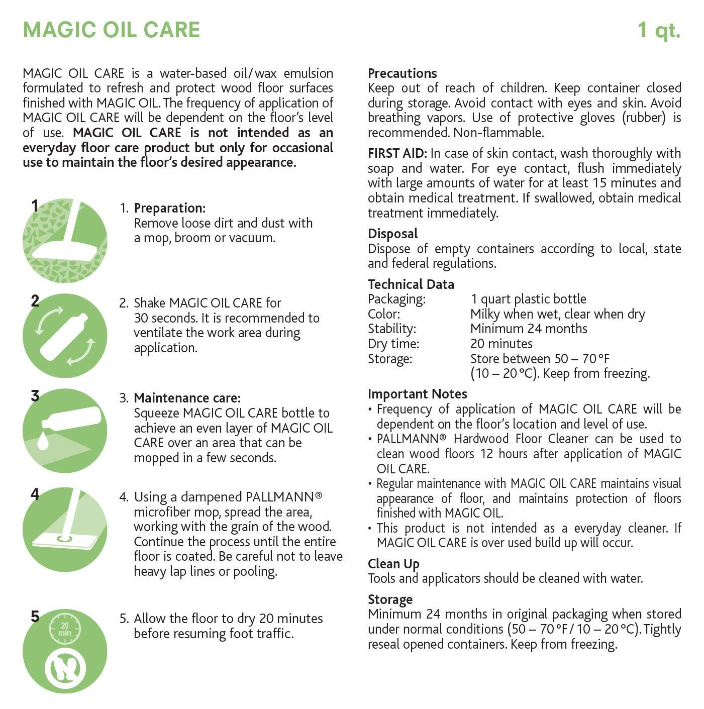 Pallmann Magic Oil Care Wood Floor Cleaner Ready To Use Water Based Formula