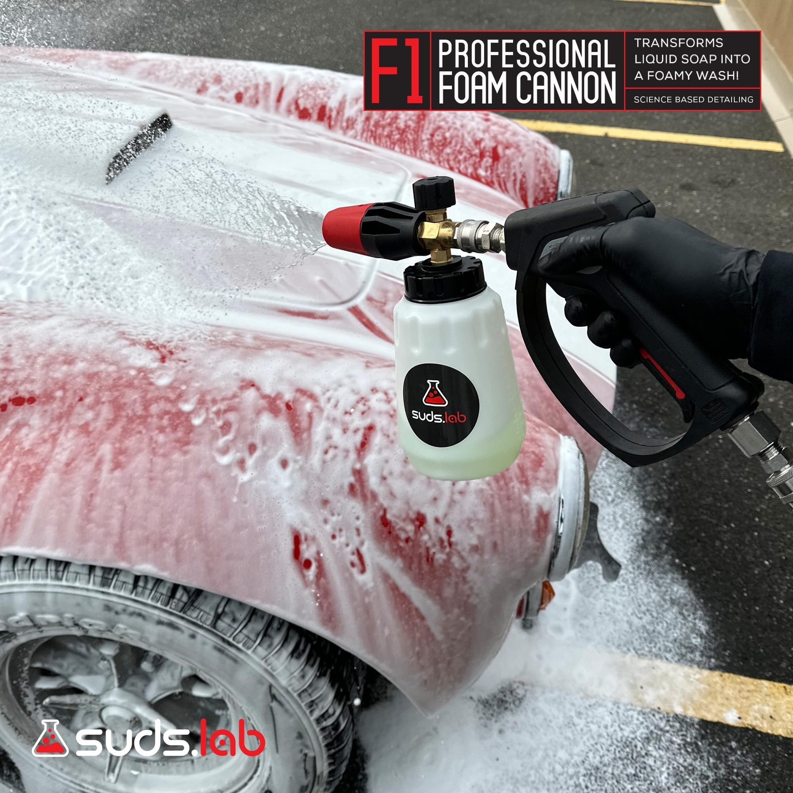 Suds Lab F1 Professional Foam Cannon with 32 Ounce Canister