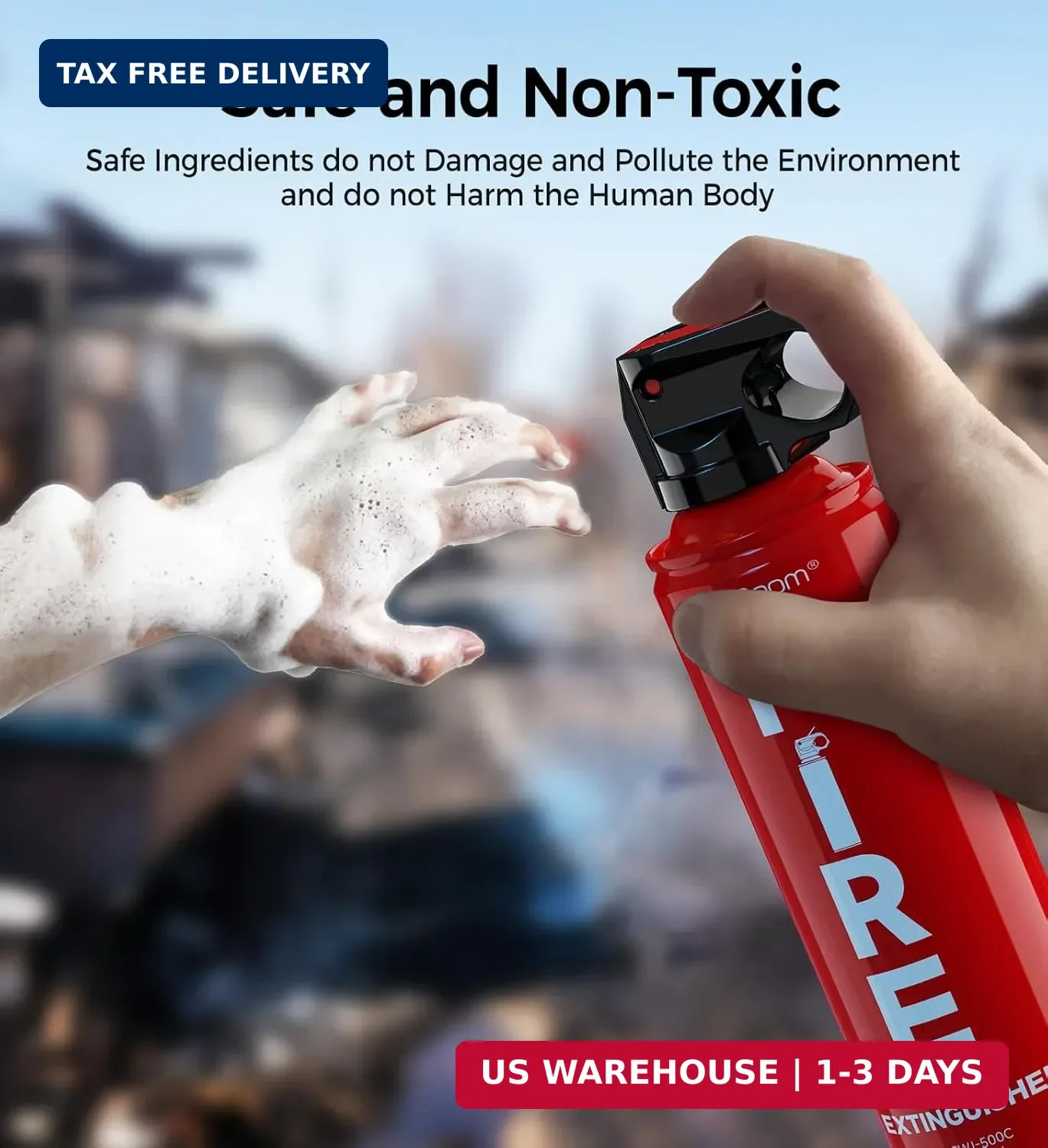 AmzBoom Fire Extinguishers Water-based for Home Kitchen, Car, & Boat 3 Pack-Port