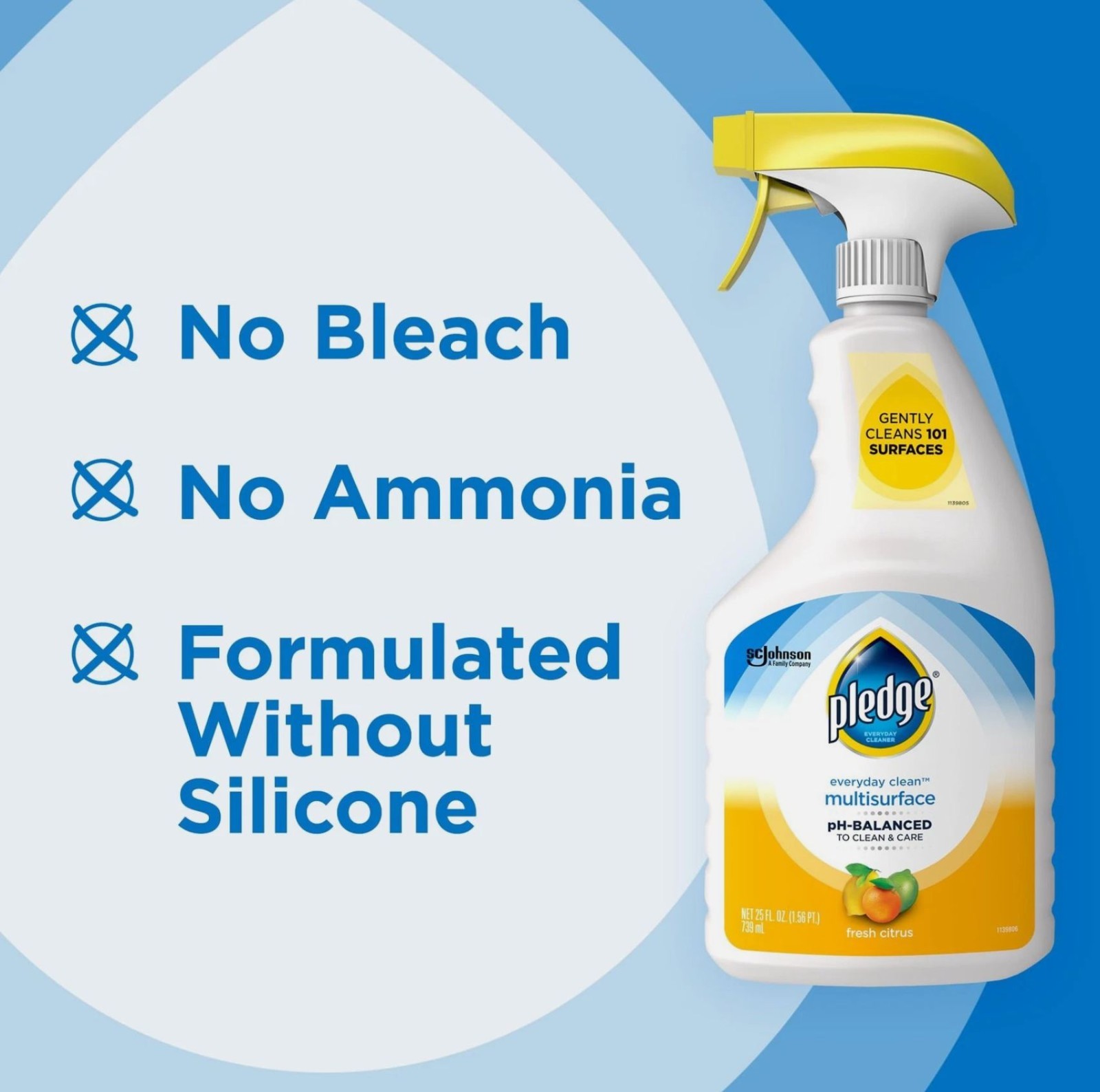 3X Pledge pHBalanced Multisurface Cleaner Spray for Everyday Care, Fresh Citrus
