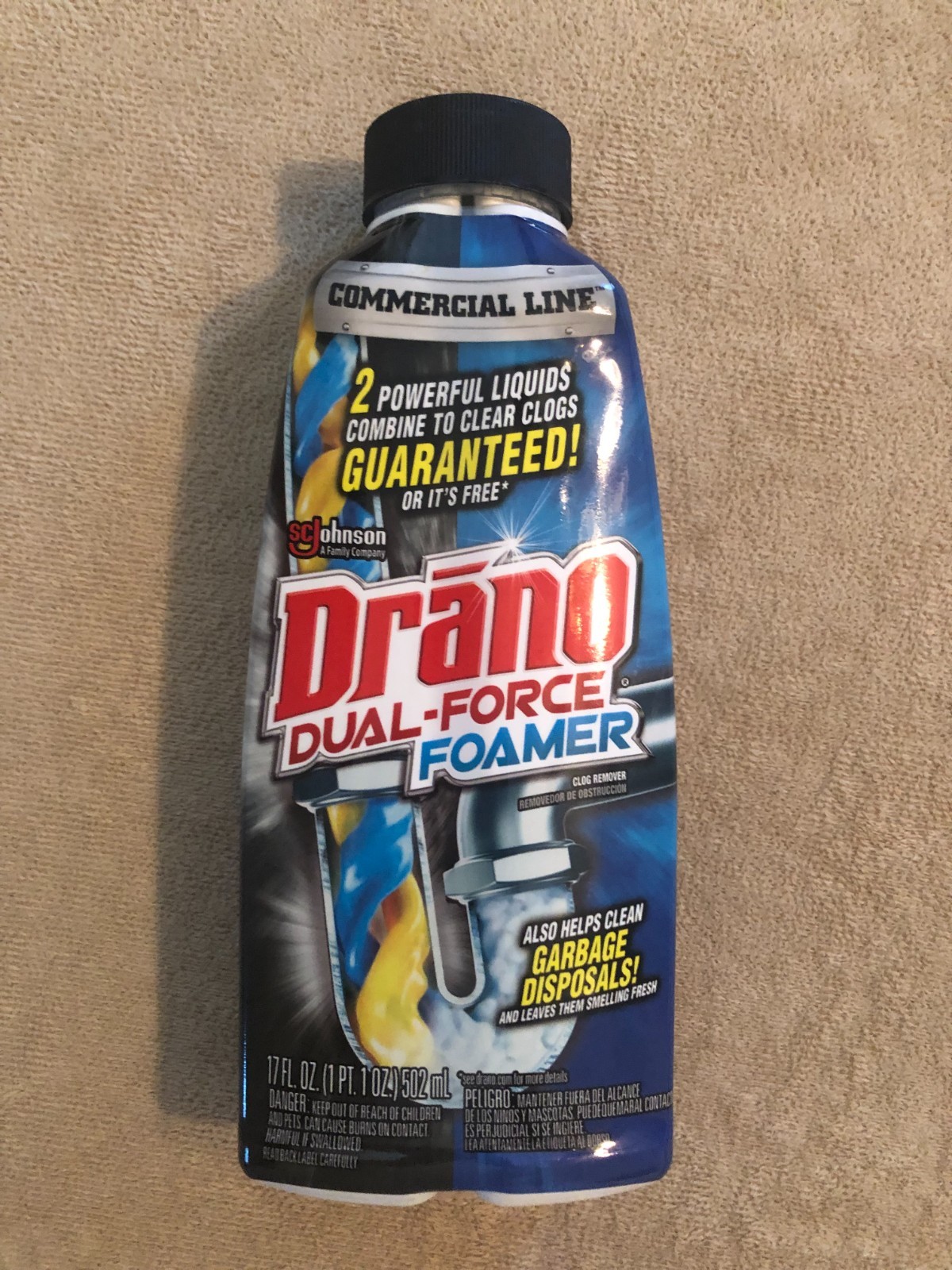 Commercial Line Drano Dual-Force Foamer Clog Remover 17 fl.oz. Bottle