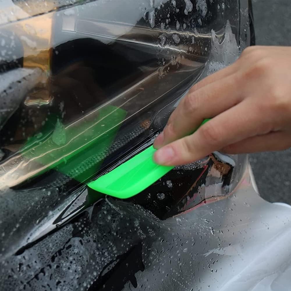 Ergonomic & Compact Rubber Squeegee Trio for Flawless Tint and Clean Finishes