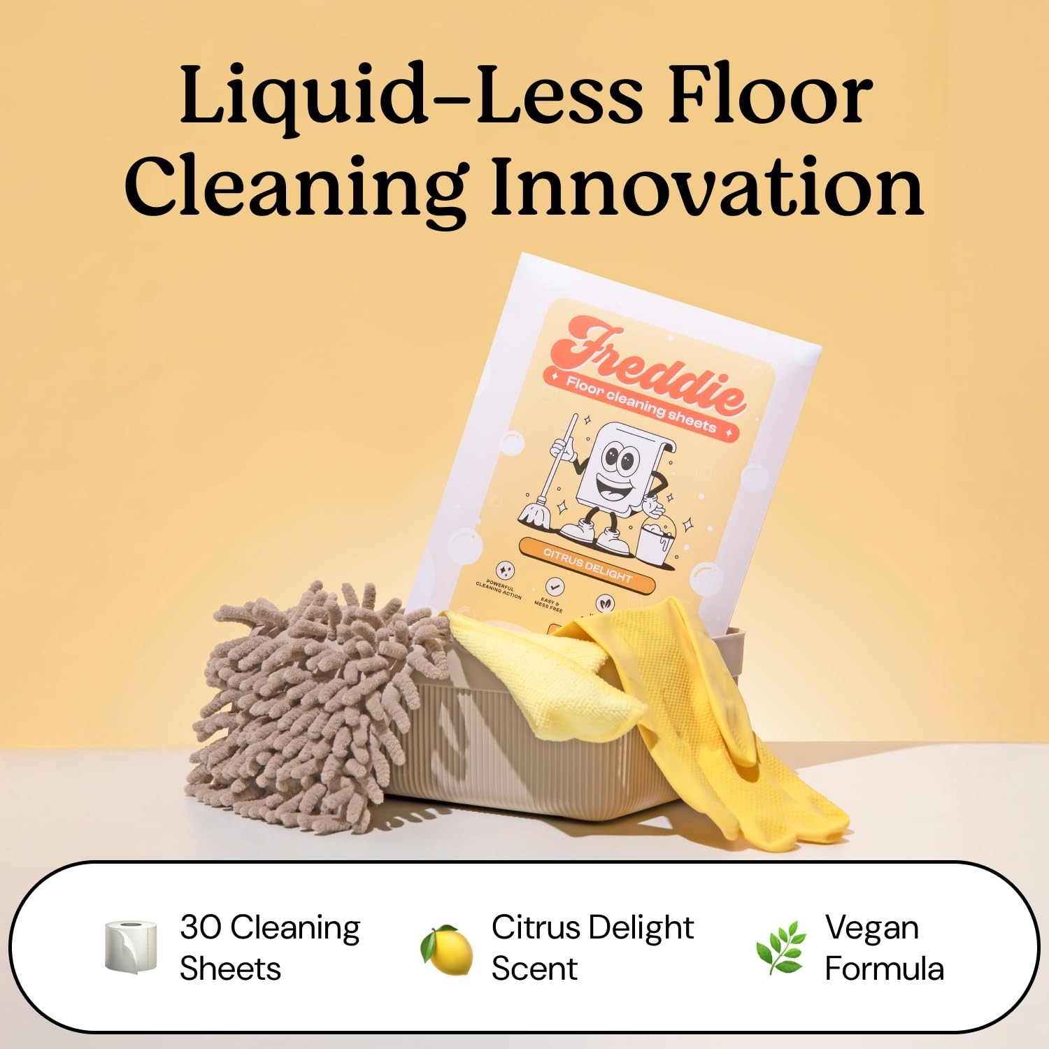 Floor Cleaning Sheets – Citrus Delight Scent – Plastic Jug– Multi-Surface Cl…