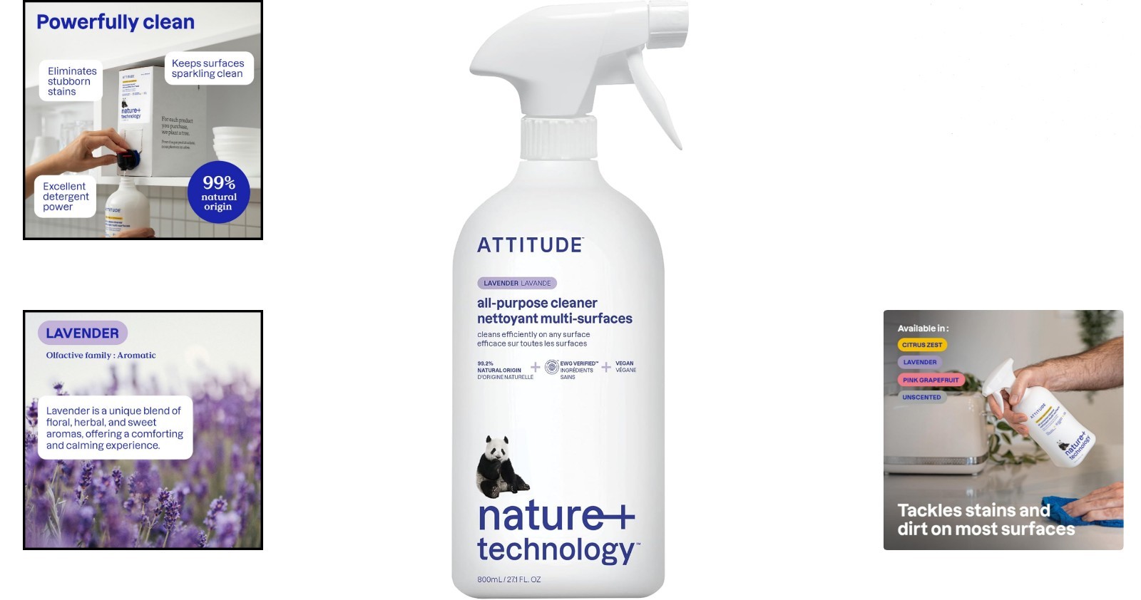 Eco-Friendly Lavender Multi-Surface Cleaner – with 94% Natural Ingredients