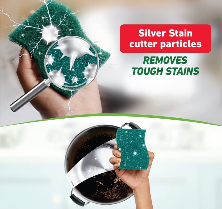 Scotch-Brite Silver Sparks Scrub Pad 2.75×4 (Pack of 6)