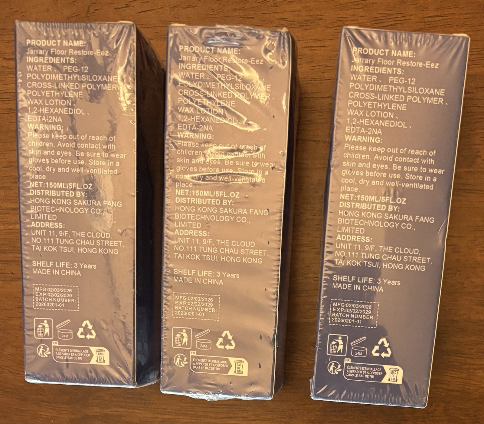 Jarray Floor Restore-eez 5fl oz High Solid Content Floor Polish Lot Of 3 5 Oz Ea