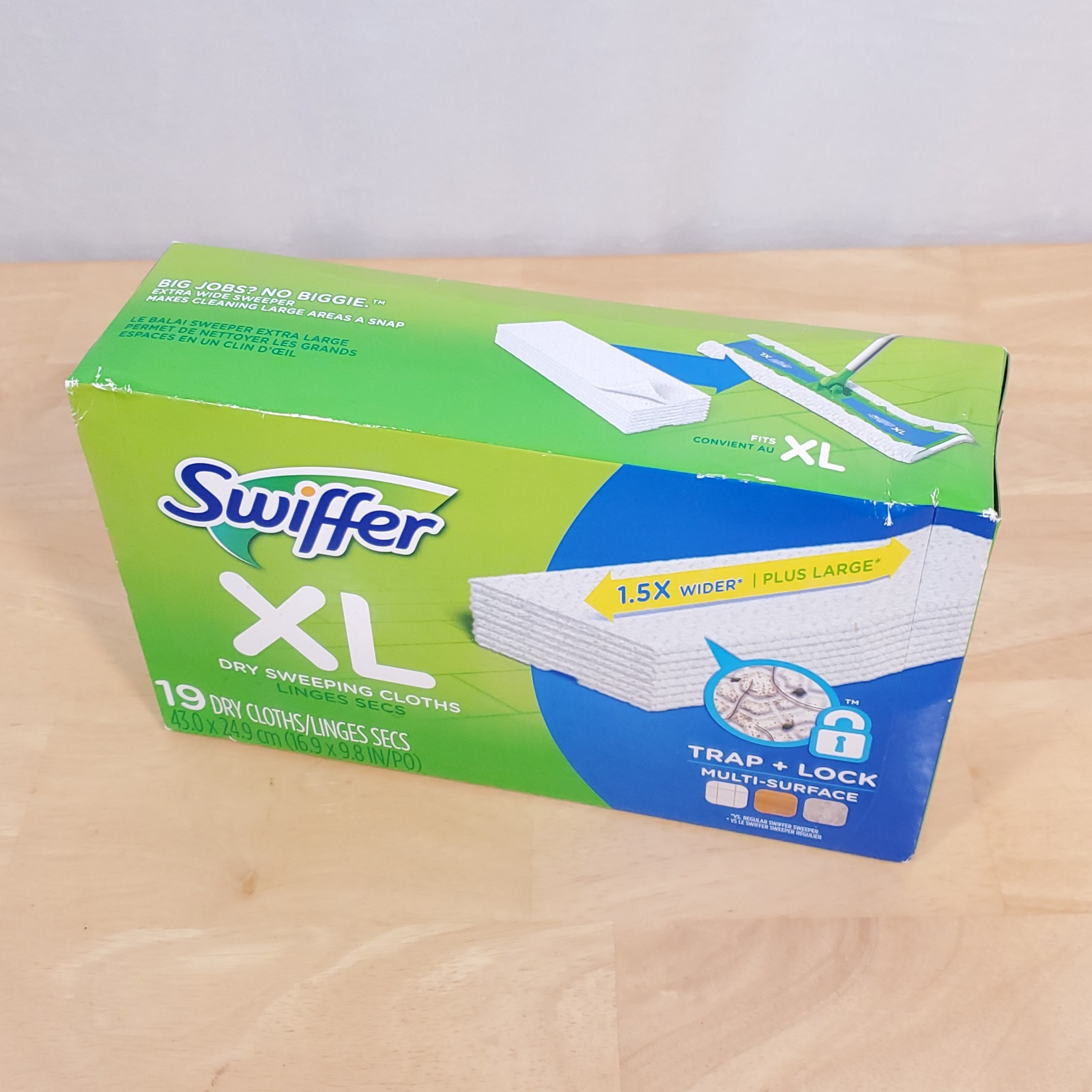 Swiffer XL Dry Sweeping Cloths 19 COUNT Multi-Surface 1.5X Wider New in Box