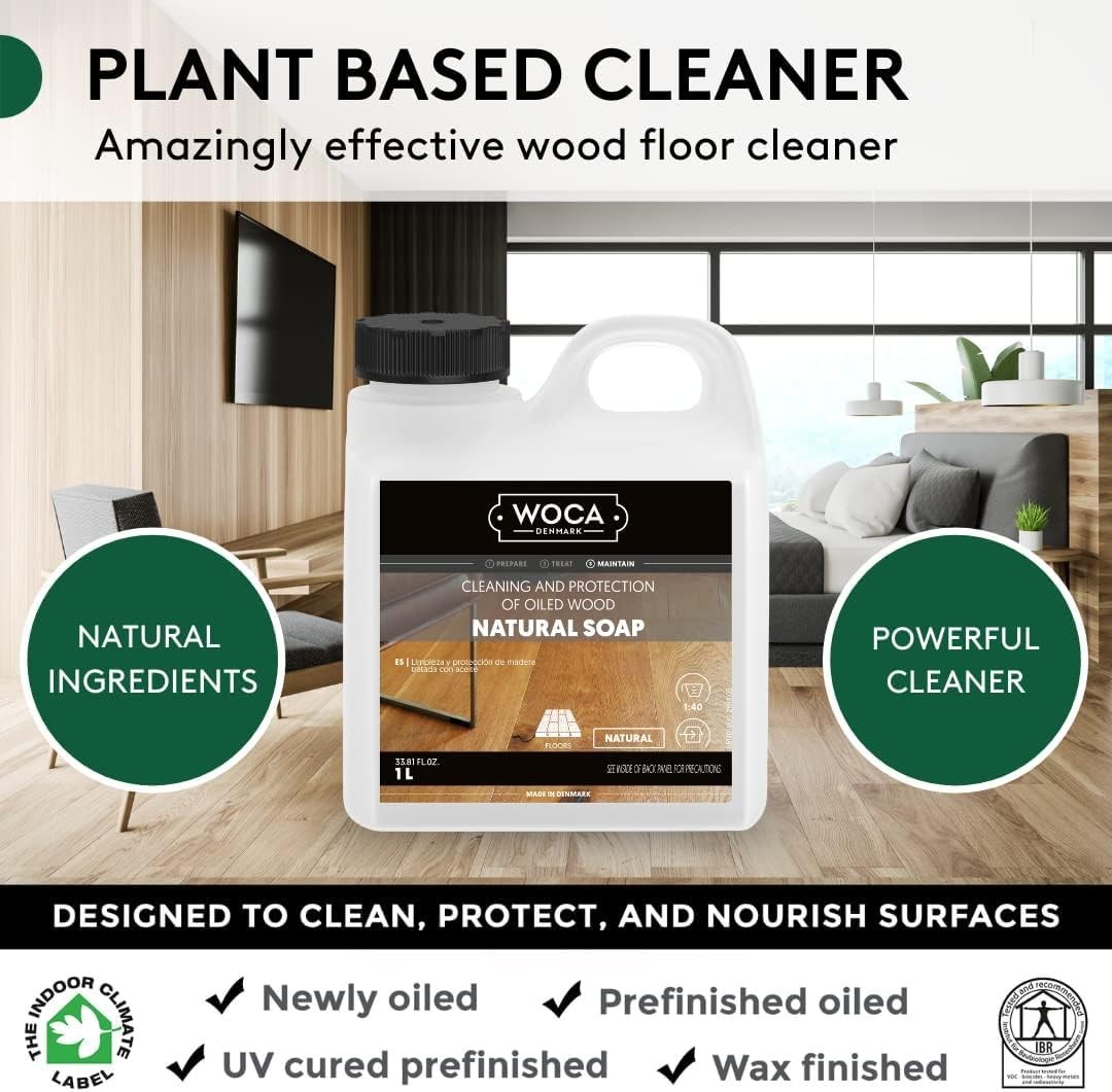 Natural Wood Floor Cleaner Plant Based 84.5 Fl Oz Oiled Surfaces Safe Use