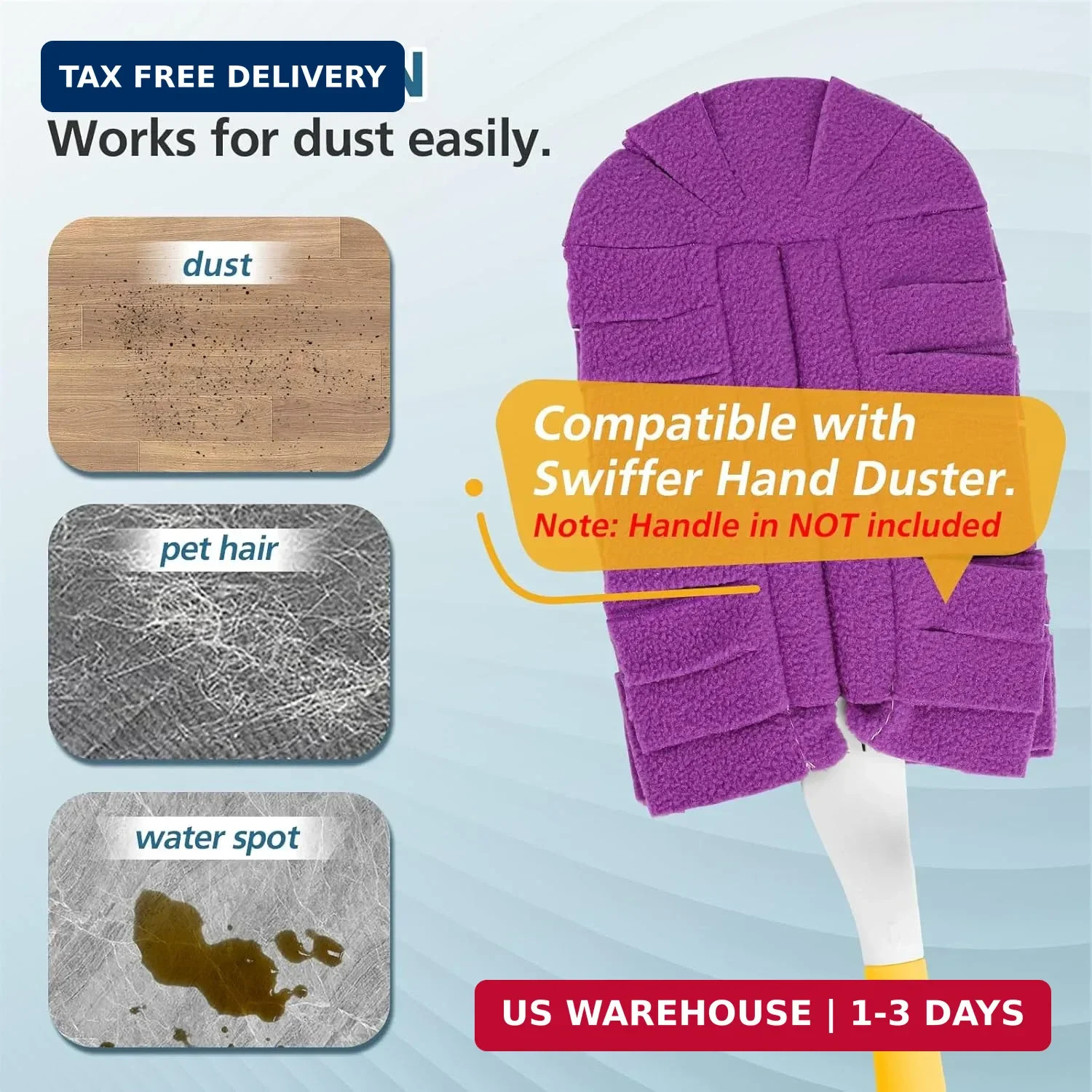 6 Pack Fleece Duster Refills 360° Reusable Duster Refills for Swiffer Washable