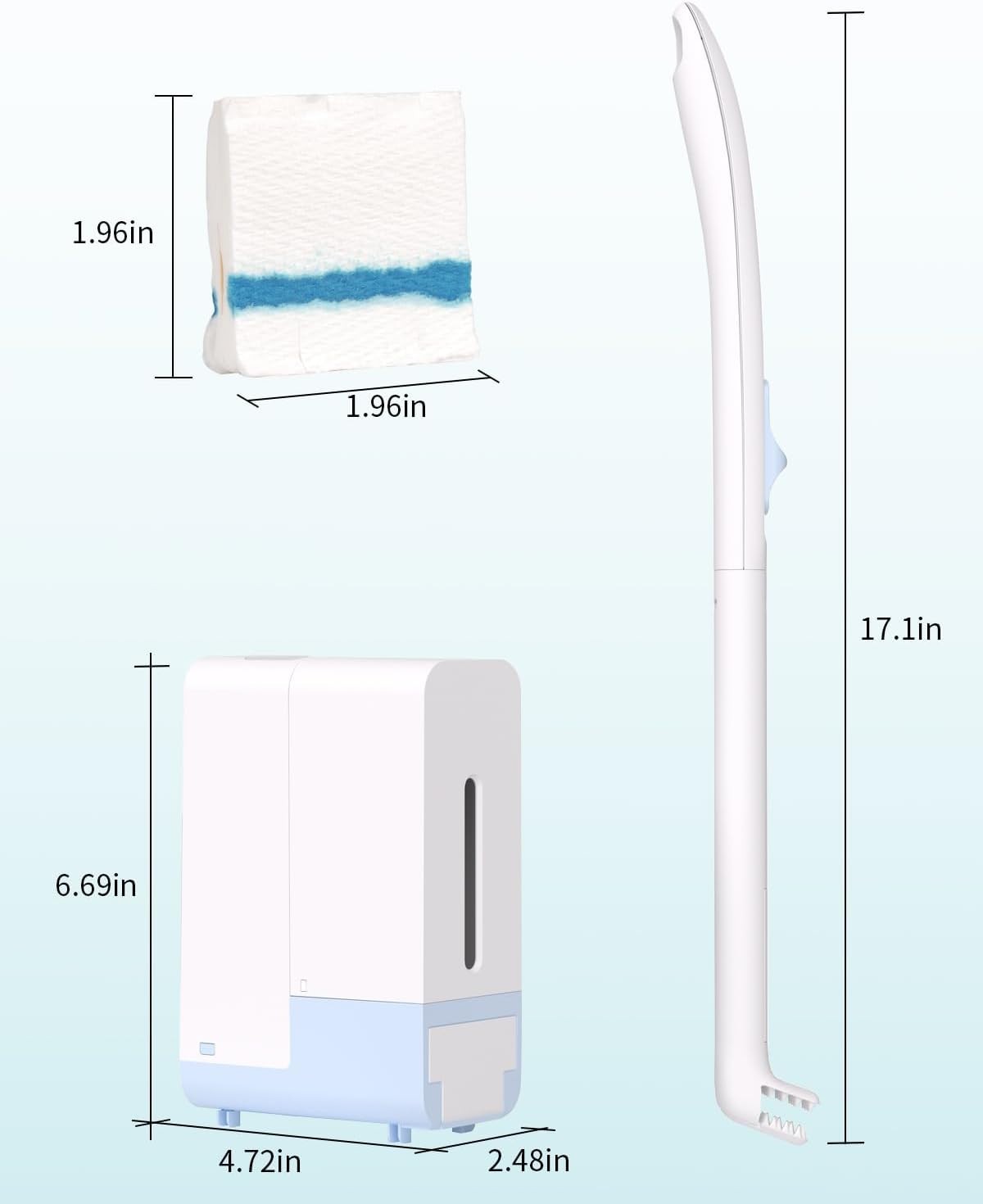 Disposable Toilet Brush Wand for Scrubbing Bubbles Flushable Refills, Wall Mount
