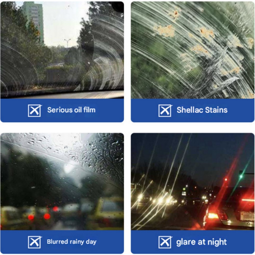 Car Windshield Oil Film Remover, Car Windshield & Side Window Cleaning Tool