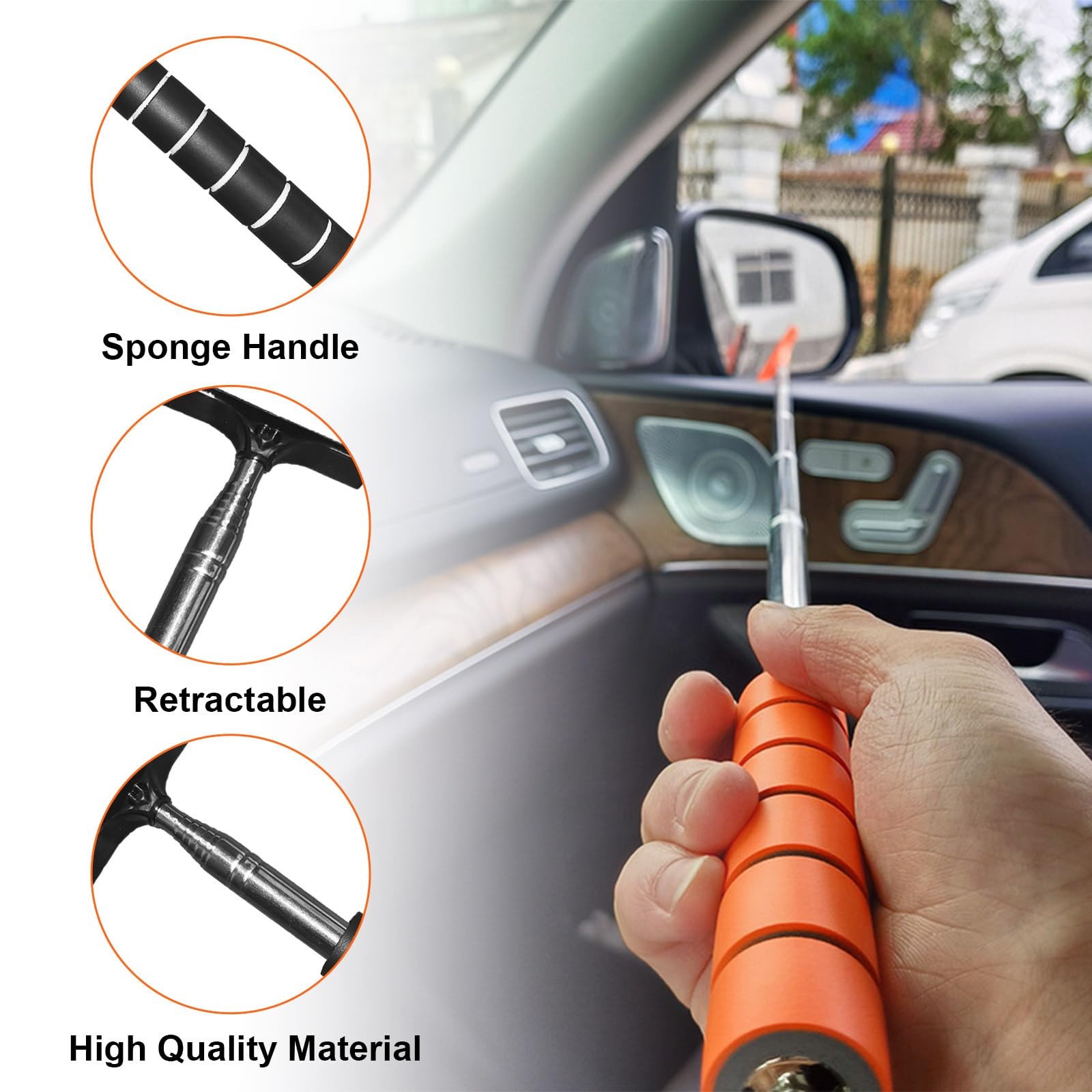 Retractable Car Side Mirror Squeegee Rearview Mirror Cleaner Wiper for Vehicles