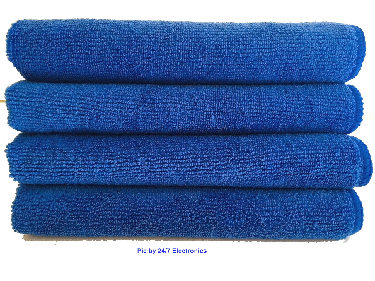 4 ROYAL BLUE MICROFIBER CLEANING WASH CLOTH TOWEL 16″x16″ 40×40 300GSM DARK BLUE