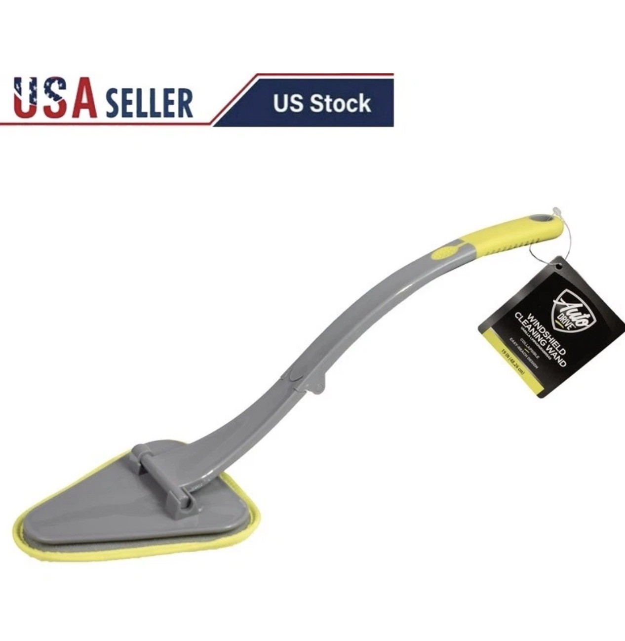 Windshield Cleaning Wand Pivoting Head 19In Reach Streak Free Microfiber New