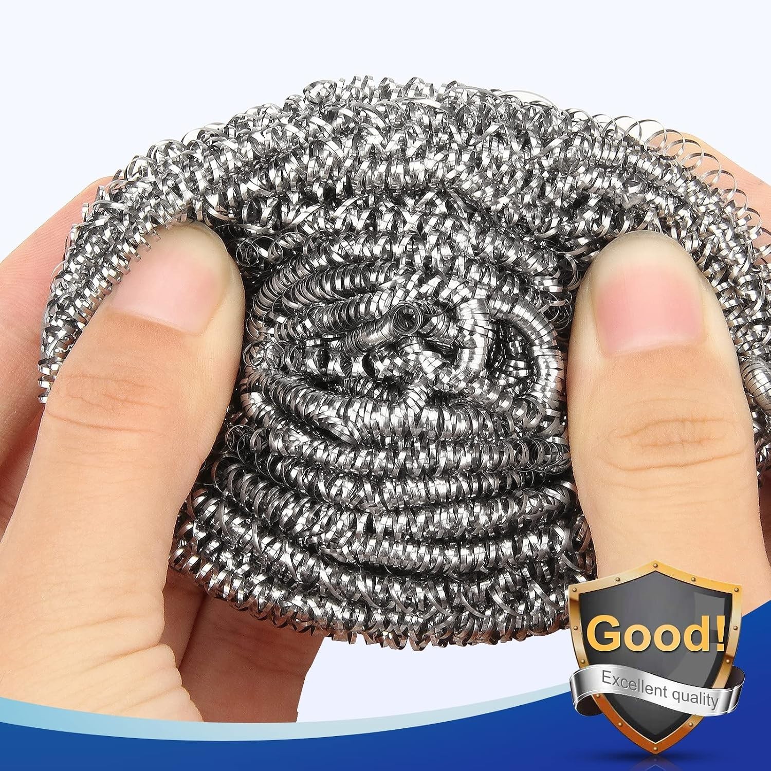 10 Pack Stainless Steel Scrubber, Steel Wool Srubber for Scouring Stubborn Messe