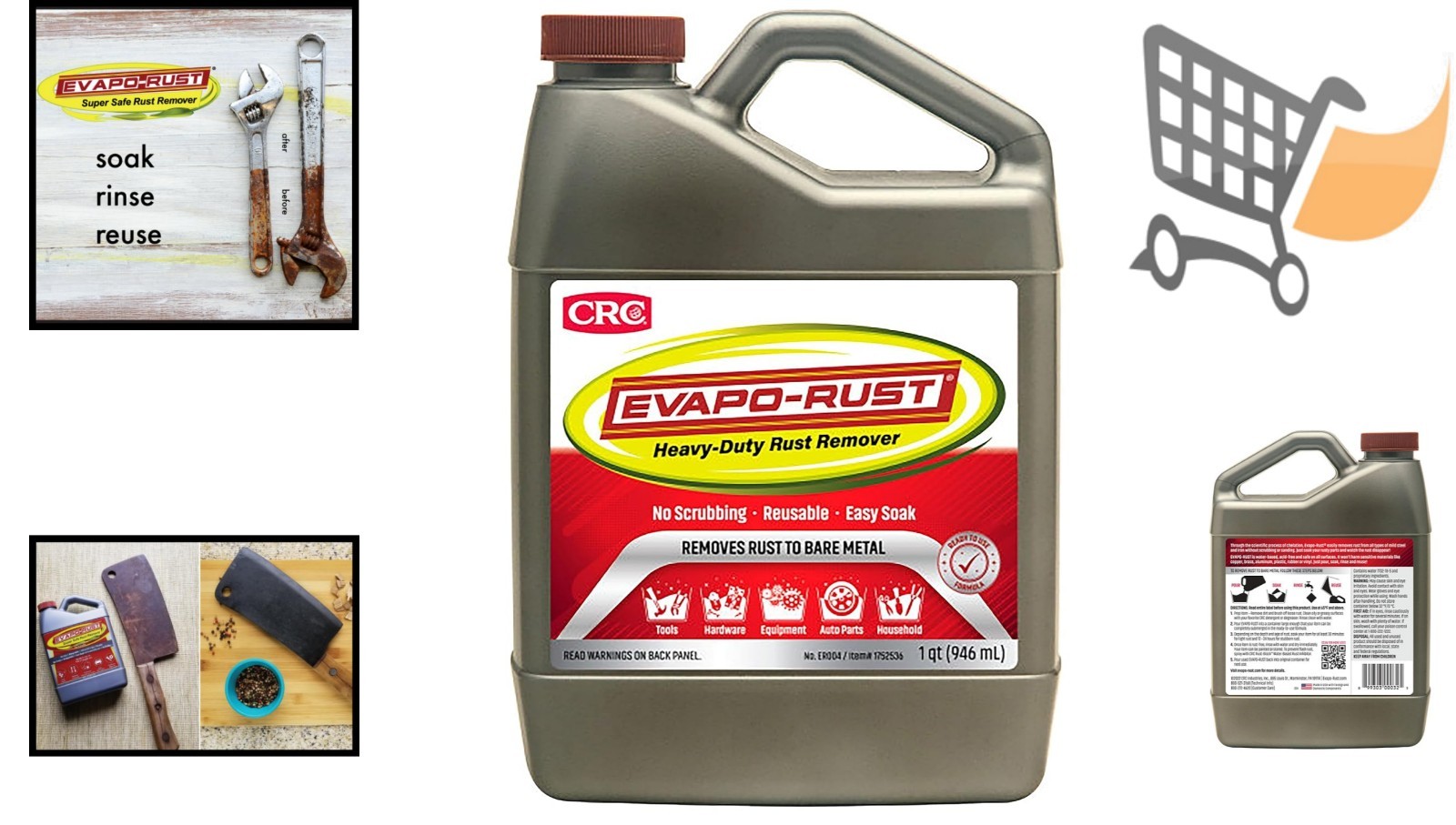 Heavy-Duty Rust Remover Water-Based 32 oz Reusable Acid-Free Non-Corrosive