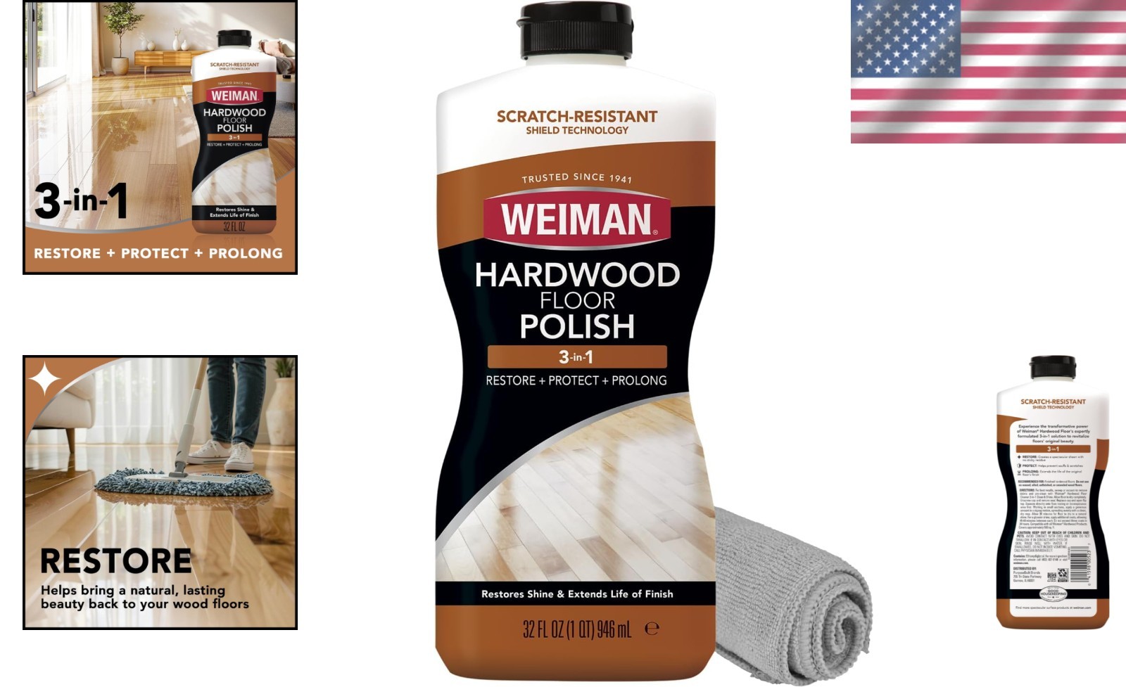Micro-Filling Wood Floor Restorer 32 Oz – Eliminates Scratches & Enhances Shine
