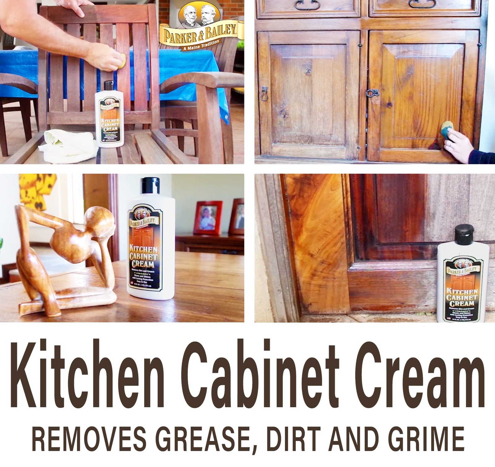 Parker and Bailey Kitchen Cabinet Cleaner Creme 16 Fl Oz Wood Restore and Polish