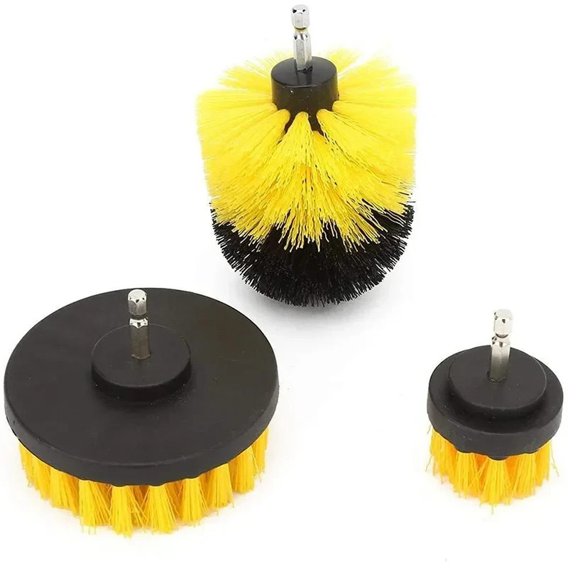3PCS Drill Brush Power Scrubber Drill Attachments For Carpet Tile Grout Cleaning