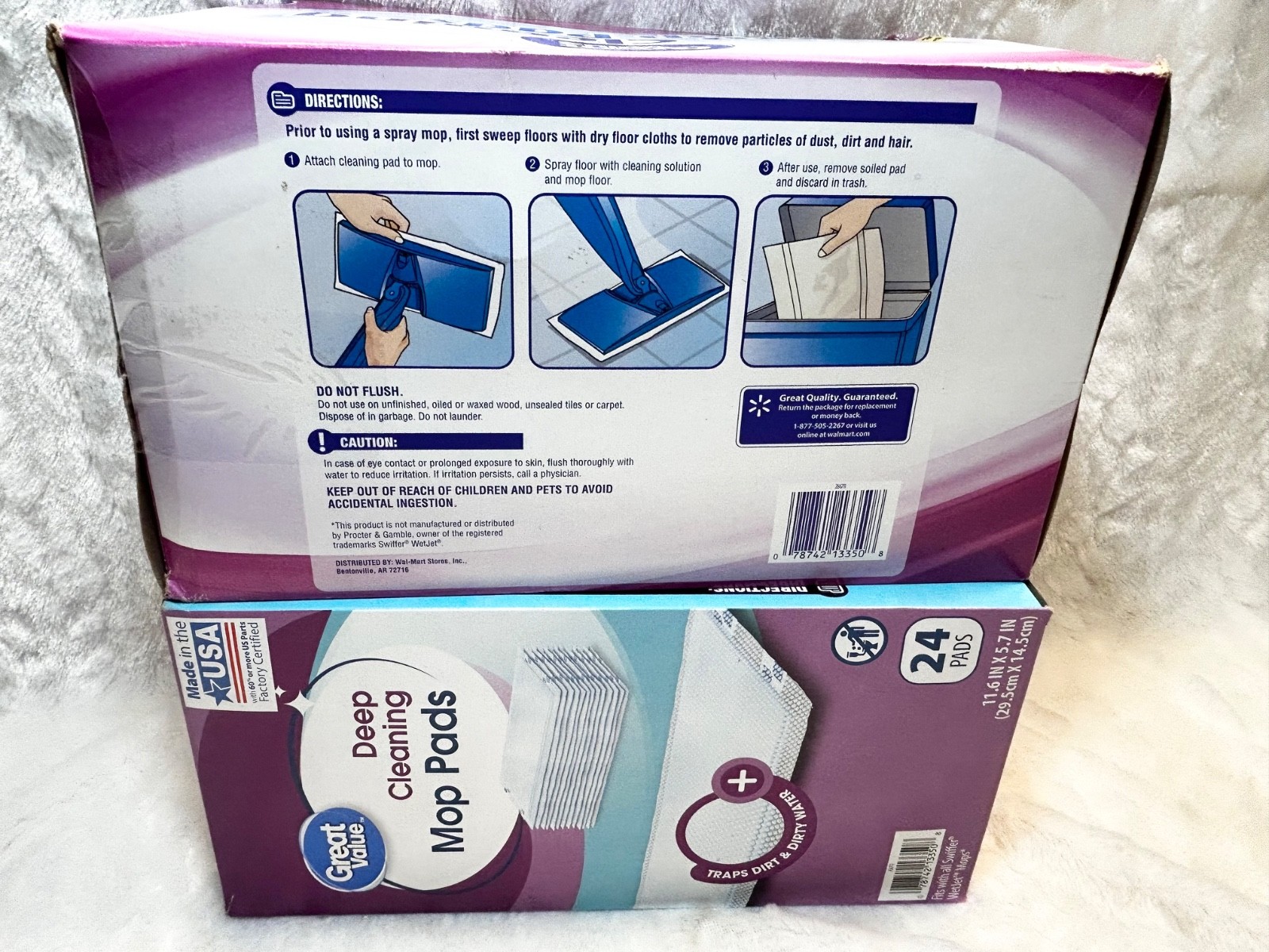 (43) Great Value Deep Cleaning Mop Pads Replacement Household Supplies Open Box