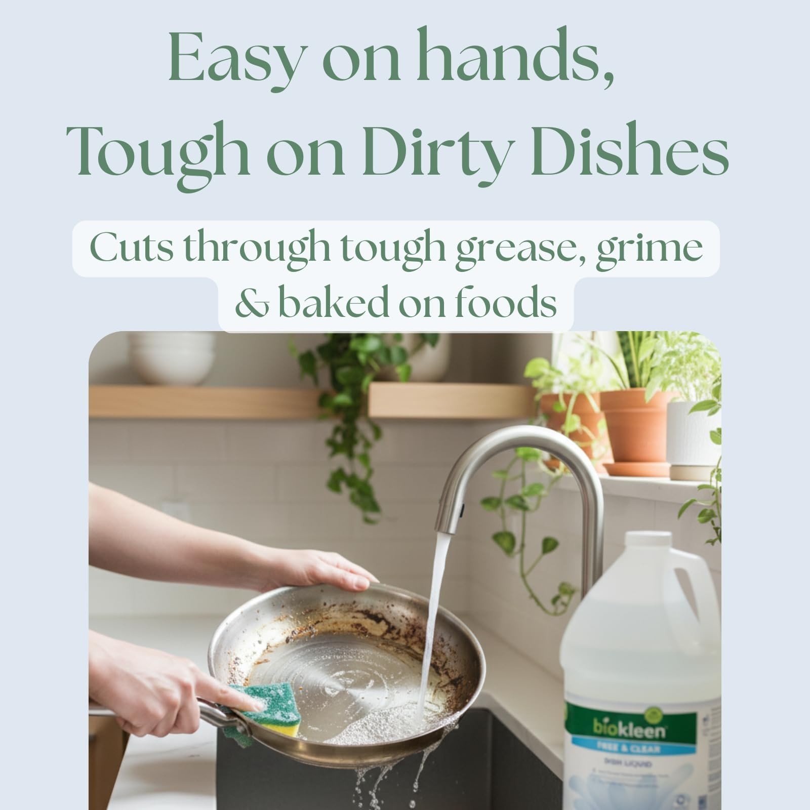 Eco-Friendly Dish Soap – Plant-Based, Non-Toxic Dishwashing Liquid, Unscented, F
