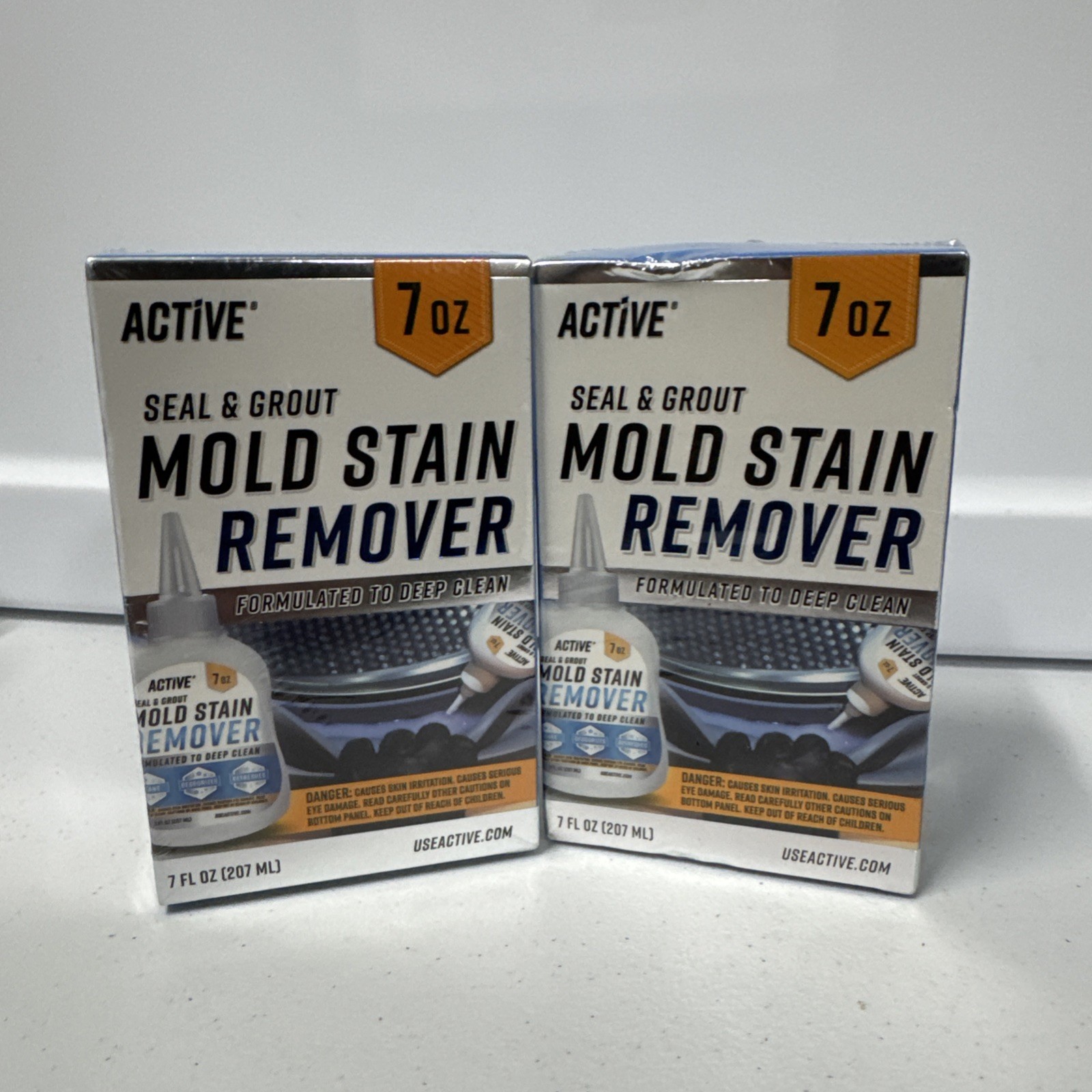 Lot of 2 Active Seal & Grout Mold Stain Remover, 7 fl oz Each, Free Shipping!