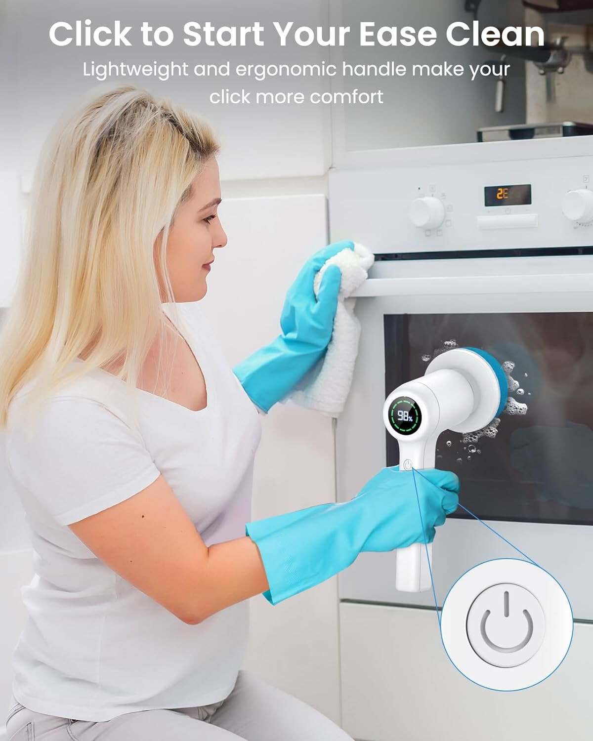 Cordless shower scrubber electric cleaning brush car wash kitchen sink bathroom
